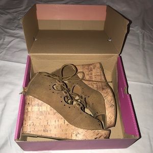 Tan suede wedges